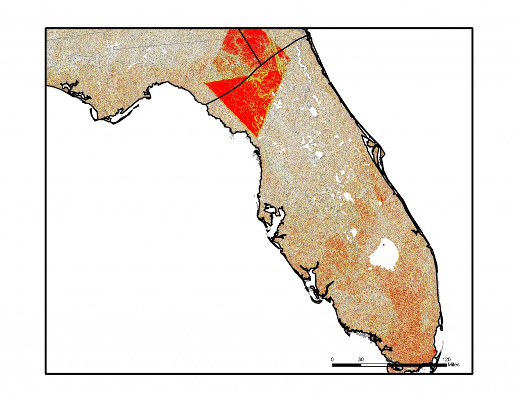 Map displays the Flat Index over Florida
