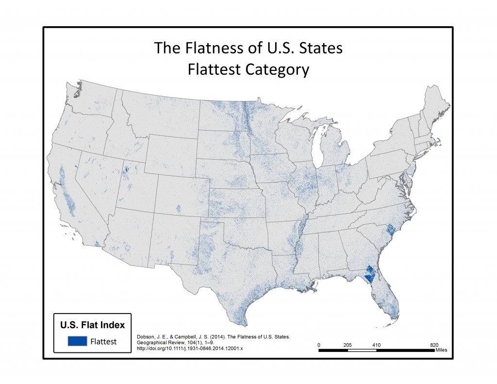 Map displays the Flattest Category of the Flat Index.