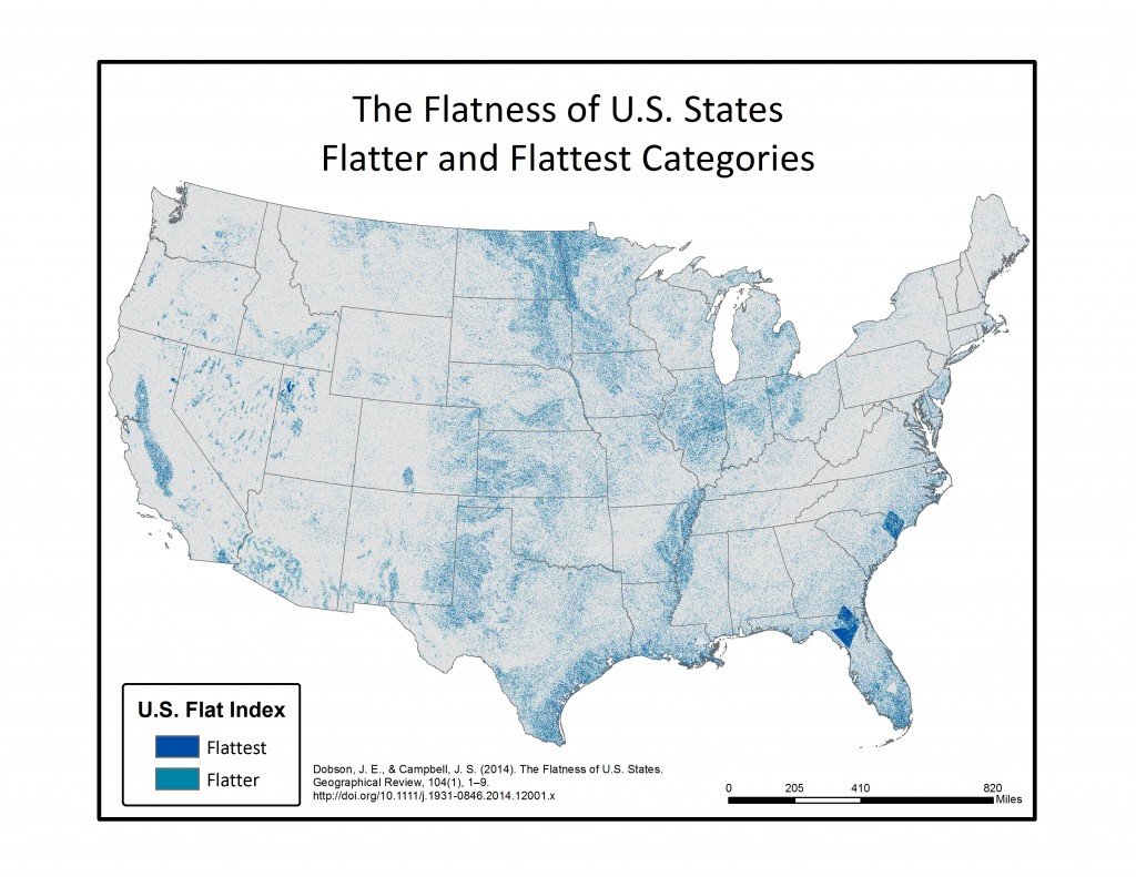 Map displays the Flatter and Flattest Categories of the Flat Index